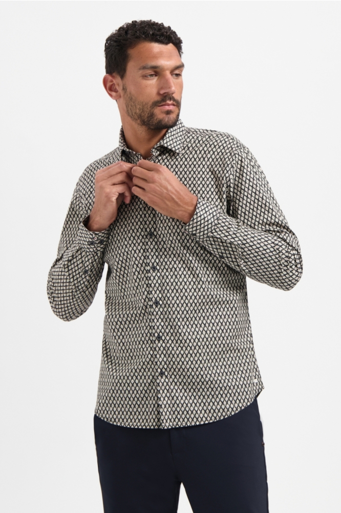 STRETCH PRINT SHIRT 29450890 020 BLACK